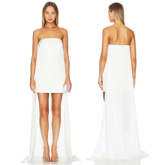 The New Arrivals Solene Cape Mini Dress Strapless Elegant Bridal Wedding XS/S - Picture 1 of 11
